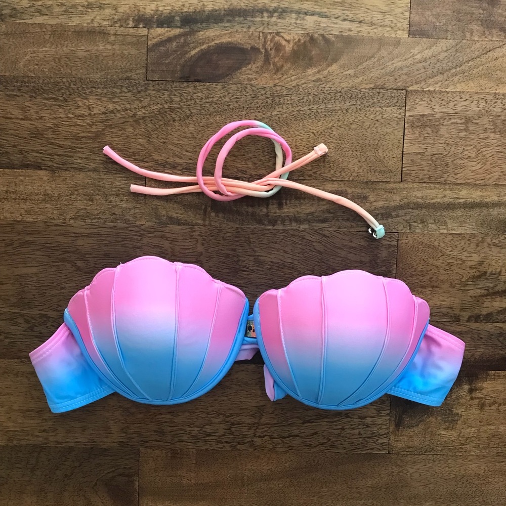 NEW Mermaid Bikini Swimsuit 2 piece shell ombre L - Picture 7 of 7